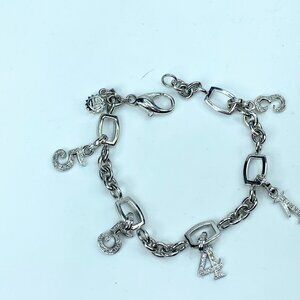 Rare Authentic Frank Muller 18K Crazy Hour Diamond Charms bracelet 23g 7" JR9880